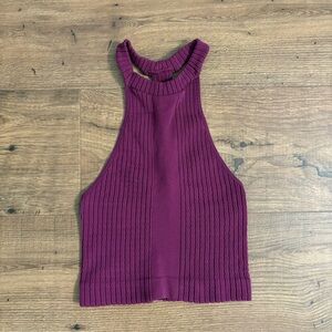 Free People Plum Ribbed Knit Bralette